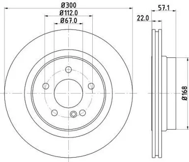 HELLA DB Диск тормозной задн. W204 для PAGID 8DD 355 118-941 фото товару