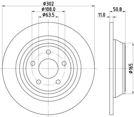 <strong>HELLA PRO FORD диск гальм. задн. Mondeo 14- PAGID 8DD 355 122-451 (фото 1)</strong>