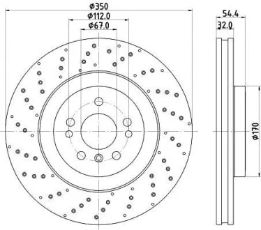 Диск гальмівний PRO High Carbon; передн. для PAGID 8DD355122541 фото товару