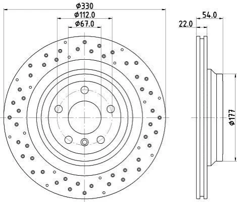 <strong>HELLA DB Диск тормозной задн.GLE W166 11- PAGID 8DD 355 122-551 (фото 1)</strong>