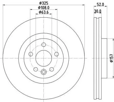 HELLA PRO LAND ROVER диск гальм. передній Range Rover Evoque 11-, Discovery Sport 14- для PAGID 8DD 355 123-111 фото товару