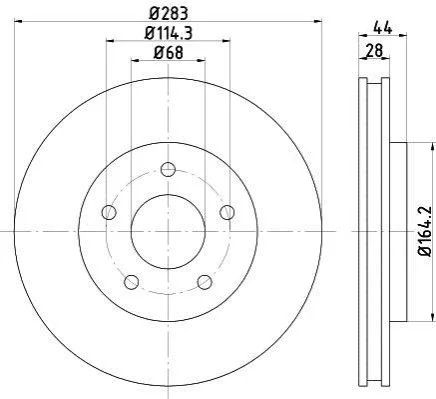 <strong>HELLA PRO NISSAN диск гальм. передн. LEAF 10- PAGID 8DD 355 125-071 (фото 1)</strong>