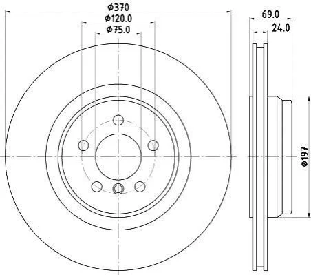 <strong>HELLA PRO BMW Гальмівний диск 5 Gran Turismo (F07), 7 (F01, F02, F03, F04), ALPINA PAGID 8DD 355 125-091 (фото 1)</strong>