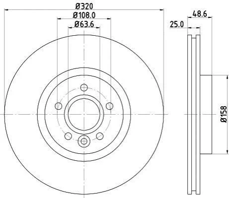 <strong>Гальмівний диск перед. Transit Connect/Kuga/V40 05- 1.0-2.5(PRO) PAGID 8DD355125-151 (фото 1)</strong>