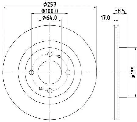 <strong>HELLA CITROEN Диск гальмівний передн. C-ZERO C-Zero, MITSUBISHI PAGID 8DD 355 125-241 (фото 1)</strong>