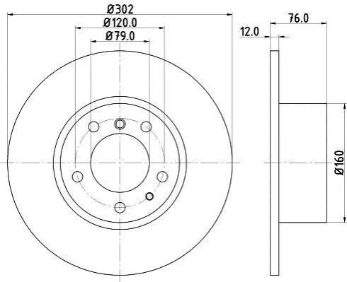 <strong>HELLA PRO HIGH CARBON BMW диск гальмівний передн.5-serie E34 88- PAGID 8DD 355 127-021 (фото 1)</strong>