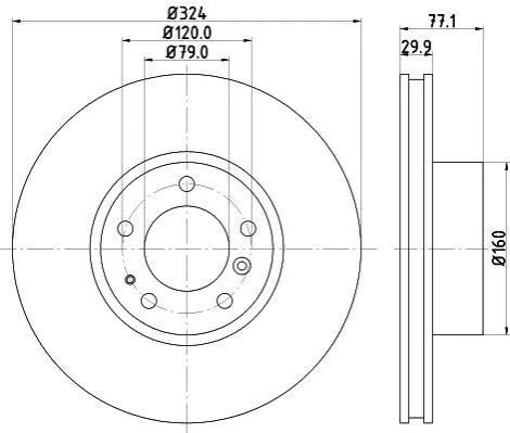 <strong>HELLA Диск тормозной перед. BMW 5-serie E39, 7-serie E38 (324*30) PAGID 8DD 355 127-101 (фото 1)</strong>