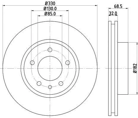 <strong>HELLA PRO HIGH CARBON VW Диск гальм. передн лів. Touareg 02- PAGID 8DD 355 128-041 (фото 1)</strong>