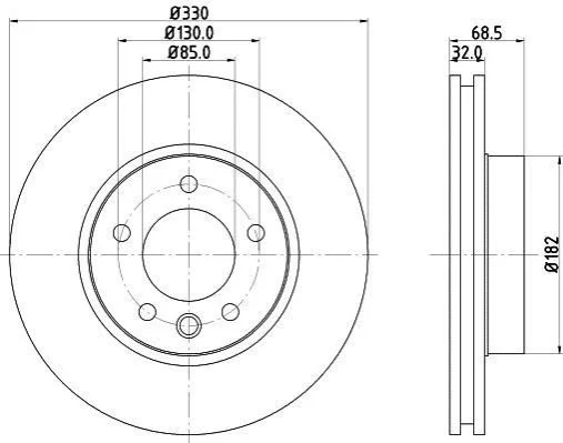 <strong>HELLA PRO HIGH CARBON VW Диск гальм. передн прав. Touareg 02- PAGID 8DD 355 128-051 (фото 1)</strong>