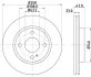 <strong>HELLA PRO HIGH CARBON FORD диск гальмівний передній Fiesta 08- PAGID 8DD 355 128-911 (фото 1)</strong>