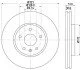 <strong>HELLA PRO HIGH CARBON OPEL гальмівний диск передн. INSIGNIA A, CHEVROLET CAMARO, SAAB PAGID 8DD 355 129-091 (фото 1)</strong>