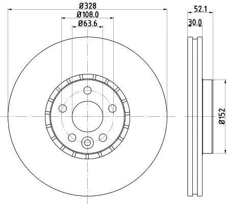 <strong>HELLA PRO VOLVO диск гальмівний передн. XC60 I 2.0, 2.4 08- PAGID 8DD 355 129-141 (фото 1)</strong>