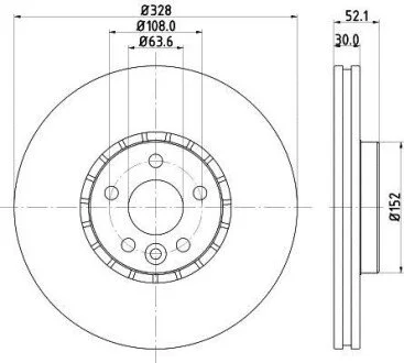 HELLA PRO VOLVO диск гальмівний передн. XC60 I 2.0, 2.4 08- для PAGID 8DD 355 129-141 фото товару