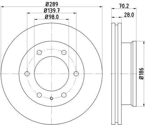 <strong>HELLA PRO HIGH CARBON FORD диск гальм. передн. BT-50 PAGID 8DD 355 129-181 (фото 1)</strong>