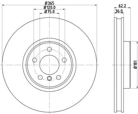 <strong>HELLA PRO HIGH CARBON BMW Диск гальм. передній X5 E70, X6 E71 PAGID 8DD 355 129-311 (фото 1)</strong>
