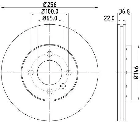 <strong>HELLA PRO HIGH CARBON VW диск гальмівний передн. Up, Load, Skoda Citigo, Seat 11- PAGID 8DD 355 129-441 (фото 1)</strong>