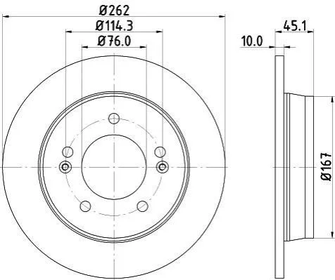 <strong>HELLA PRO HIGH CARBON HYUNDAI гальмівний диск задній Elantra 11-, Veloster PAGID 8DD 355 129-451 (фото 1)</strong>