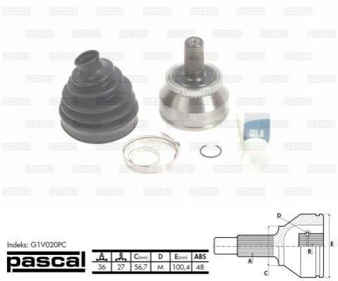 <strong>Комплект ШРУСа PASCAL G1V020PC (фото 1)</strong>