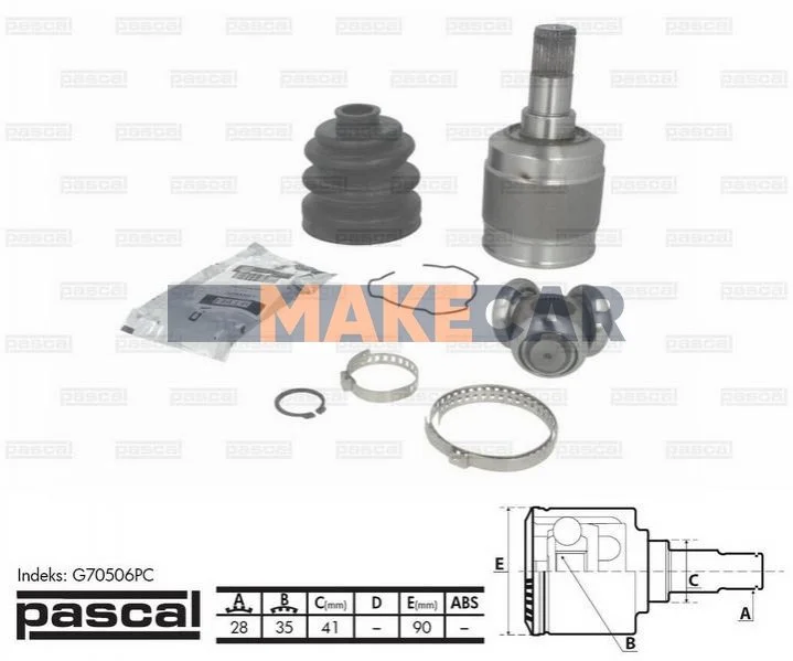 <strong>Шрус внутренний левый PASCAL G70506PC (фото 1)</strong>