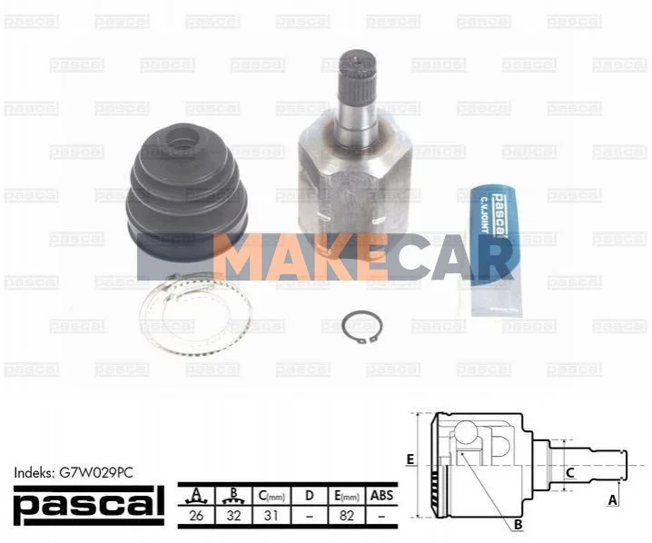 <strong>ШРУС внутрішній PASCAL G7W029PC (фото 1)</strong>