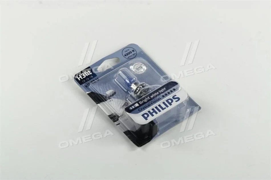 <strong>Лампа розжарювання H3 12V 55W PK22 Cristal Vision 1шт blister 4300K (вир-во Philips) PHILIPS 12336 CV B1 (фото 1)</strong>