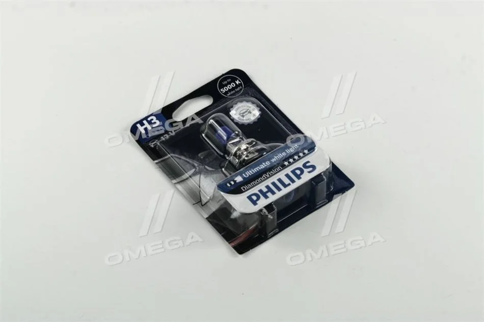 <strong>Лампа розжарювання H3 12V 55W PK22s Diamond Vision 5000K 1шт blister (вир-во Philips) PHILIPS 12336DVB1 (фото 1)</strong>