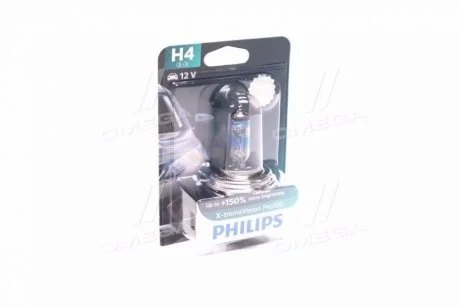 Автолампа H4 B1 12V 60/55W P43t-38 X-tremeVision Pro150 +150%(1 шт. в блістері) для PHILIPS 12342XVPB1 фото товару
