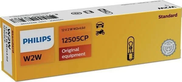 <strong>Лампа розжарювання W2W12V 2W W 2X4,6d PHILIPS 12505CP (фото 1)</strong>