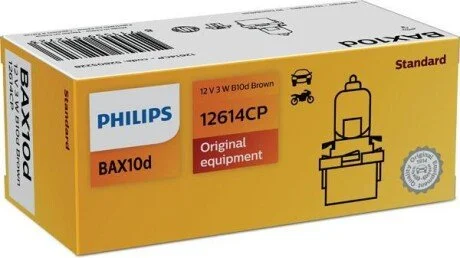 Автомобiльна лампа BAX B10 d BRoWn 12V B10d BRoWn для PHILIPS 12614CP фото товару