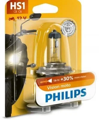 <strong>Мото лампа: 12 [В] HS1 Vision Moto 35/35W цоколь PX43t +30% світла PHILIPS 12636BW (фото 1)</strong>