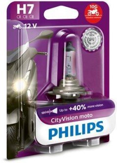 H7 CityVision Moto 12V 55W PX26d PHILIPS 12972CTVBW фото товару