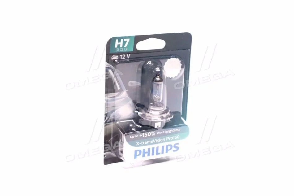 <strong>Лампа (упаковка-блістер 1шт) H7 12В 55Вт PX26D X-tremeVision Pro150 3400K PHILIPS 12972XVPB1 (фото 1)</strong>
