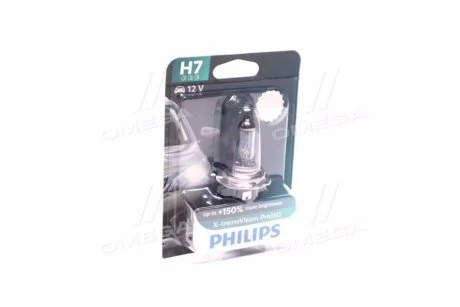 Лампа (упаковка-блістер 1шт) H7 12В 55Вт PX26D X-tremeVision Pro150 3400K для PHILIPS 12972XVPB1 фото товару