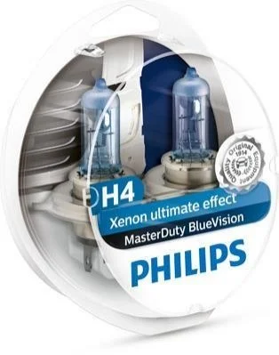 <strong>Лампа (Набір 2шт) H4 24В 75/70Вт P43T-38 Master Duty Blue Vision PHILIPS 13342MDBVS2 (фото 1)</strong>