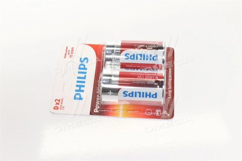 <strong>Батарейки циліндричні, лужні PHILIPS LR20P2B/10 (фото 1)</strong>