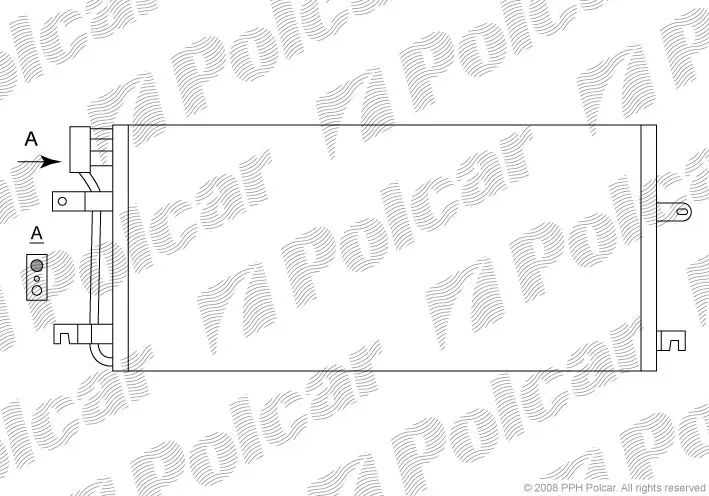 <strong>Радіатор кондиціонера 2.5TDI 10V, 2.5MPI 10V, 1.9TD 8V VW T4 90-03 Polcar 9566K8C2 (фото 1)</strong>