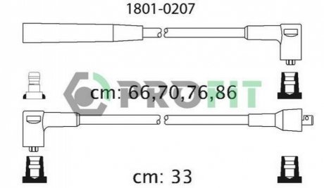 Комплект кабелів високовольтних PROFIT 1801-0207 (фото 1)