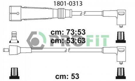 Комплект кабелів високовольтних PROFIT 1801-0313 (фото 1)