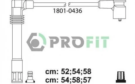 Комплект кабелів високовольтних для PROFIT 1801-0436 фото товару