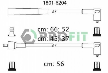 Комплект кабелів високовольтних PROFIT 1801-6204