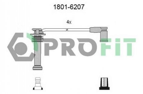 Комплект кабелів високовольтних PROFIT 1801-6207