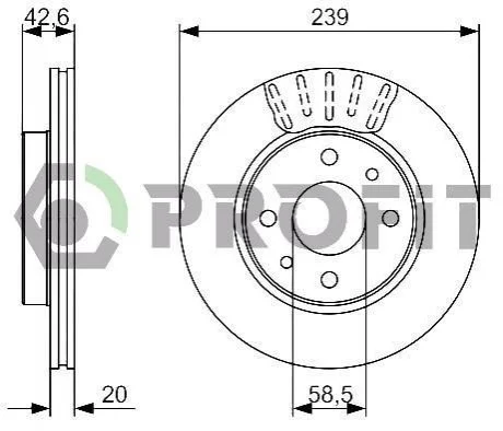 <strong>Диск гальмівний PROFIT 5010-1142 (фото 1)</strong>
