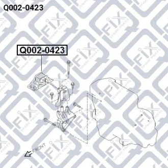 Подушка двигуна права (гідравлічна) NISSAN / INFINITI для Nissan Q-FIX Q0020423 фото товару