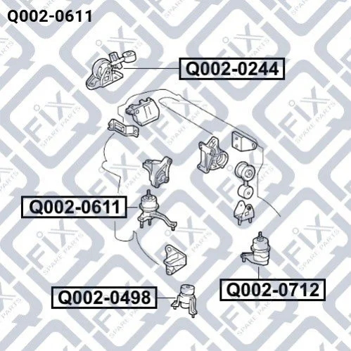 <strong>Подушка двигуна права (гідравлічна) Q-FIX Q0020611 (фото 1)</strong>