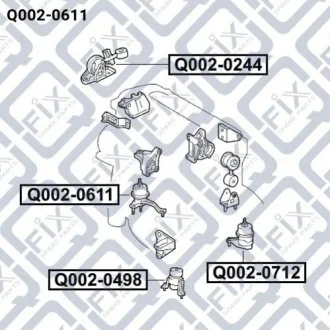 Подушка двигуна права (гідравлічна) для Toyota Q-FIX Q0020611 фото товару