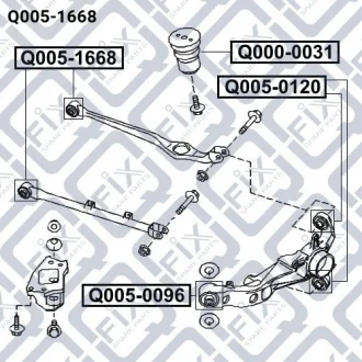 Сайлентблок заднього поперечного важеля NISSAN / INFINITI для Q-FIX Q0051668 фото товару