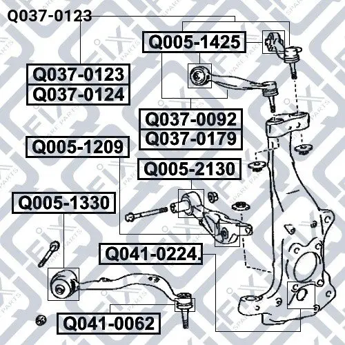 <strong>Тяга передня права TOYOTA / LEXUS Q-FIX Q0370123 (фото 1)</strong>
