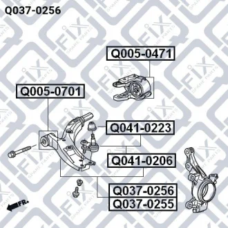 Важіль передній правий HONDA / ACURA для Q-FIX Q0370256 фото товару