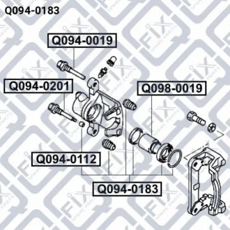 Ремкомплект гальмівного супорта для Mitsubishi Q-FIX Q0940183 фото товару