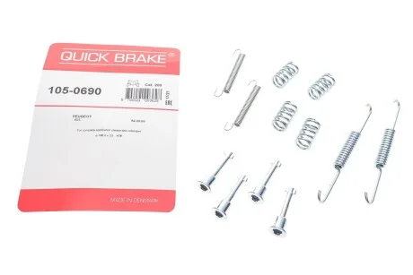 Комплект пружинок колодок стояночного гальма для QUICK BRAKE 105-0690 фото товару